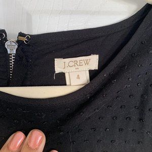 J. Crew Black Ruffle Sleeve Dress